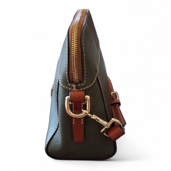 Dooney & Bourke Florentine Small Cameron Satchel Green w/ Leather Rose Charm - Picture 4 of 14